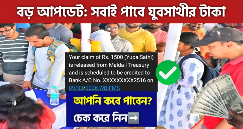 Yubasathi Status: বিরাট সুখবর এবার সবাই পাবে যুবসাথী প্রকল্পের টাকা | কারা আগে টাকা পাবে? মেসেজ এসেছে কিন্তু টাকা ঢোকেনি! দেখুন বিস্তারিত